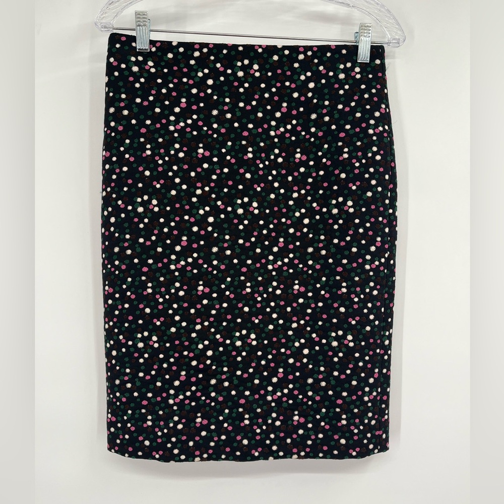 Diane von Furstenberg Hasley Black Green colorful Dots‎ Pencil Skirt Size 6